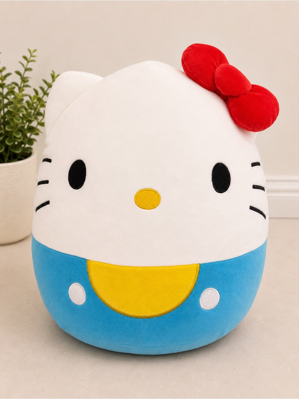 Hello Kitty Soft Squishmallow 18 inches- White, red and blue